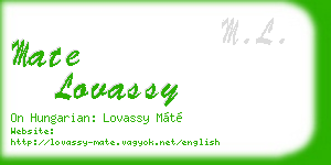 mate lovassy business card