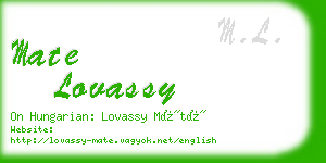 mate lovassy business card